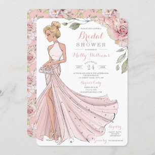 Bling and Glitter Girl Bride Bridal Shower Invitation