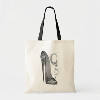 Bling and Groovy Stiletto Shoe Art Tote Bag