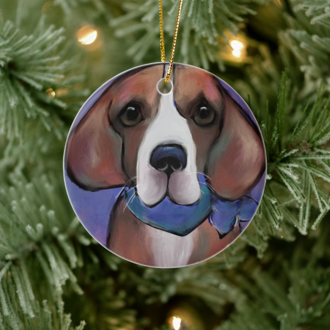 Bling Beagle     Ceramic Tree Decoration (Tree)