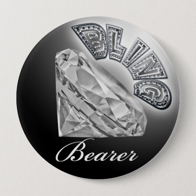 BLING Bearer Wedding Button (Front)