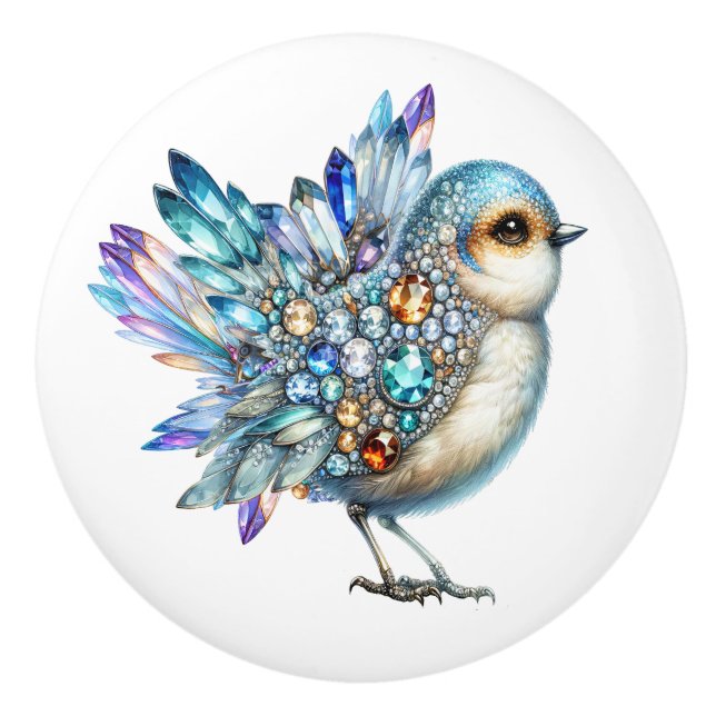 Bling Birds Theme  Ceramic Knob (Front)