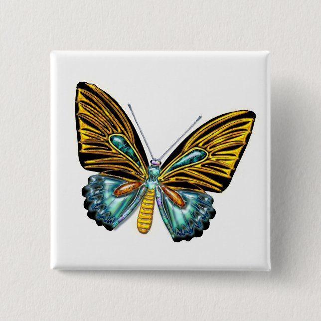 Bling Bling Butterfly 15 Cm Square Badge (Front)