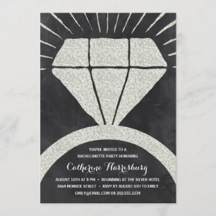 Bling Bling   Glitter-Look Bachelorette Party Invitation