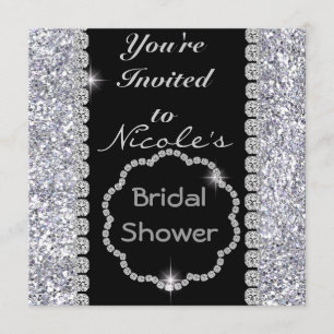 BLING Bridal Shower with CRYSTALS Invitation