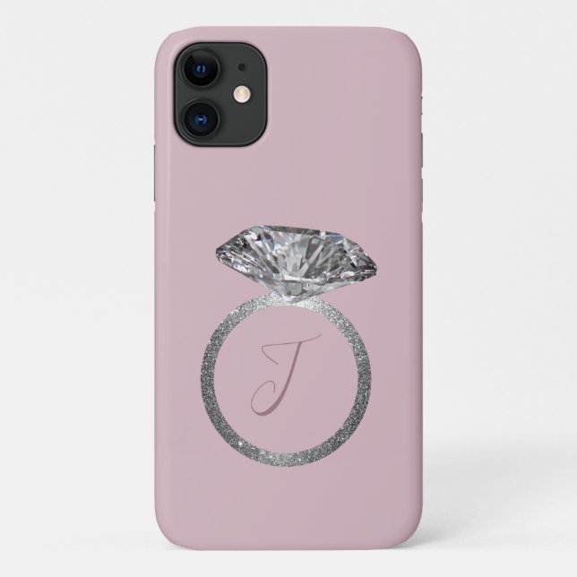 Bling Diamond and Blush Pink Phone Case (Back)