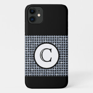 Bling Diamond Black Monogram  iPhone 11 Case