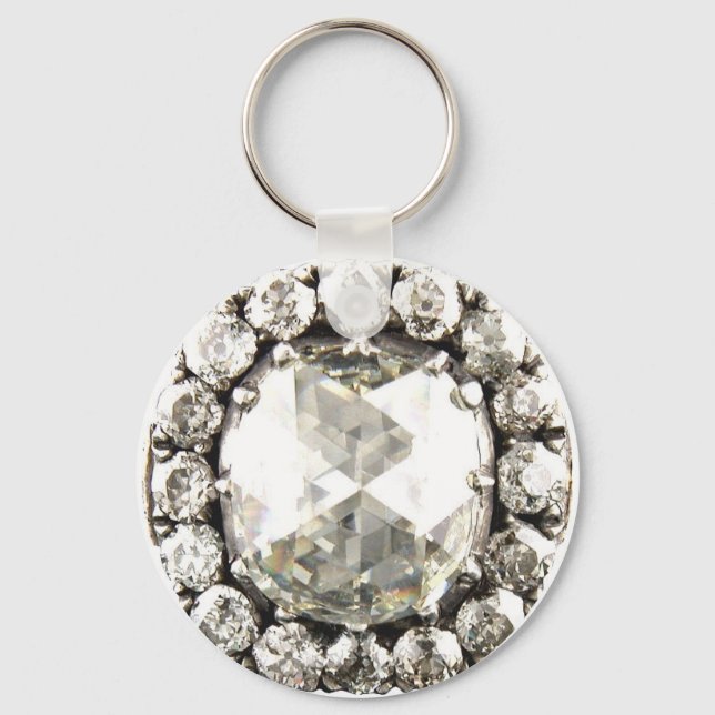 Bling Diamond Rhinestone Vintage Costume Jewellery Key Ring (Front)