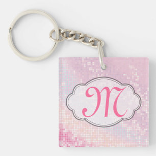 Bling Glitter Girly Pink Glitz Glamour Key Chain