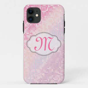 Bling Glitter Girly Pink Monogram IPHONE 5 Case