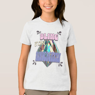 Bling It On Kindergarten girls bling, kindergarten Tri-Blend Shirt