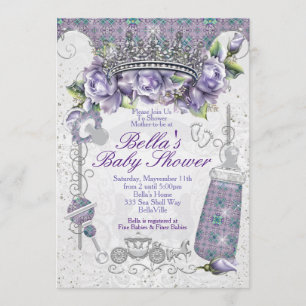 Bling Jewel Floral Baby Shower Invitations