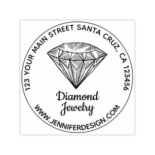 Bling Jewellery Logo Diamond Self-inking Stamp