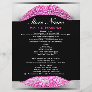 Bling Make-Up Artist Beauty Salon List Of Services Flyer