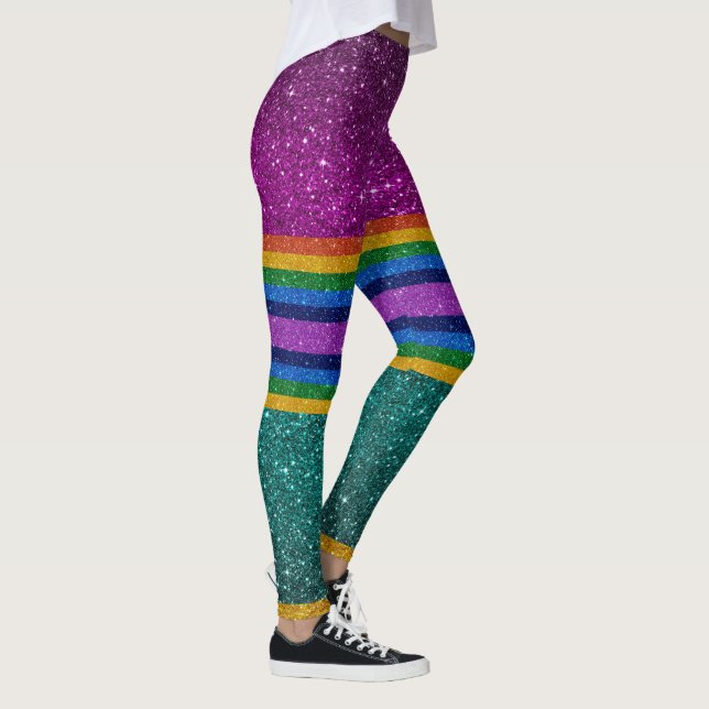 Bling Me Up Rainbow 7 Pop Fashion Leggings (Right)