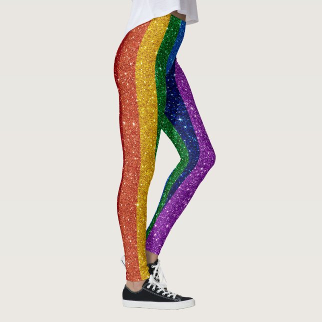 Bling Me Up Rainbow Pop Fashion Leggings (Right)