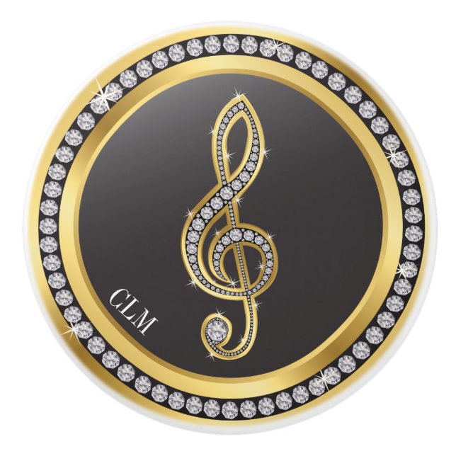 Bling Music Note Cabinet Knobs (Front)