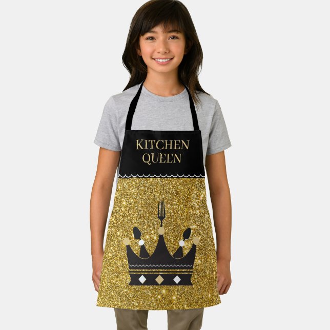 Bling! Queen of Kitchen All-Over Print Apron (Insitu)