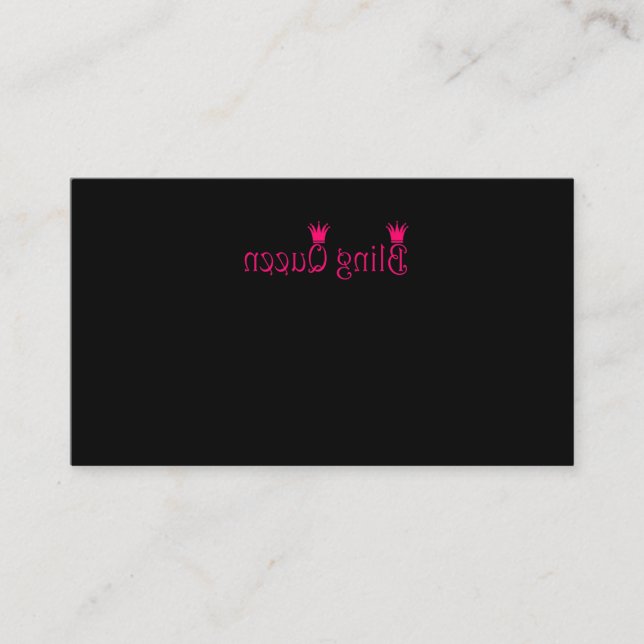 Bling Queen Reverse Pink Paparazzi Live Mirror Business Card (Front)