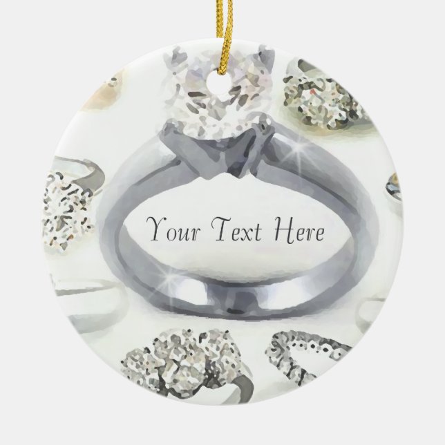 Bling Rings Personalised Ornament (Front)