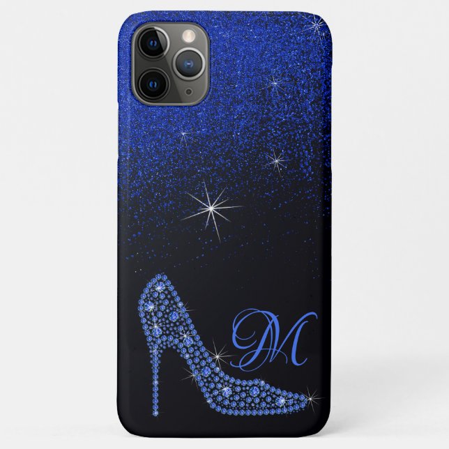 Bling Sparkle Diamond Glitter High Heels Blue Case-Mate iPhone Case (Back)