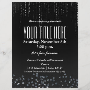 Bling Sparkle Elegant Glamour Event Flyer Poster