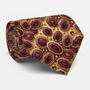 Bling & Sparkle   Luxury Burgundy Geode Neck Tie