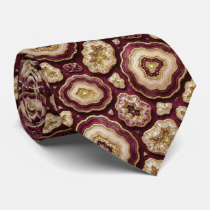 Bling & Sparkle   Luxury Burgundy Geode Neck Tie