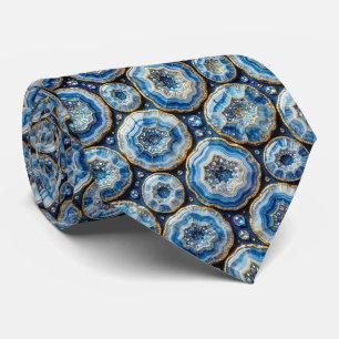 Bling & Sparkle Luxury Ocean Blue Geode Neck Tie
