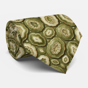 Bling & Sparkle   Luxury Olive Gold Geode Neck Tie