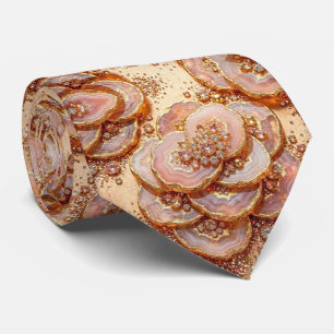 Bling & Sparkle Luxury Rose Gold Geode Neck Tie