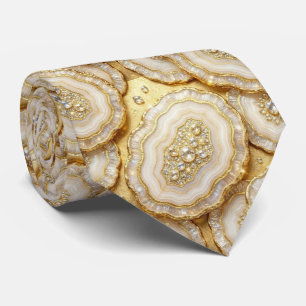 Bling & Sparkle   Luxury White Gold Geode Neck Tie