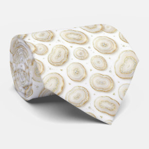 Bling & Sparkle   Luxury White Gold Geode Neck Tie