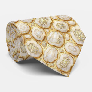 Bling & Sparkle   Luxury White Gold Geode Neck Tie