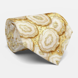 Bling & Sparkle Luxury White Gold Geode Neck Tie