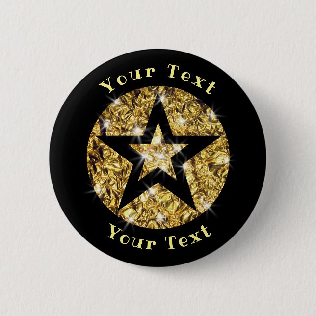 Bling Star Design 6 Cm Round Badge (Front)