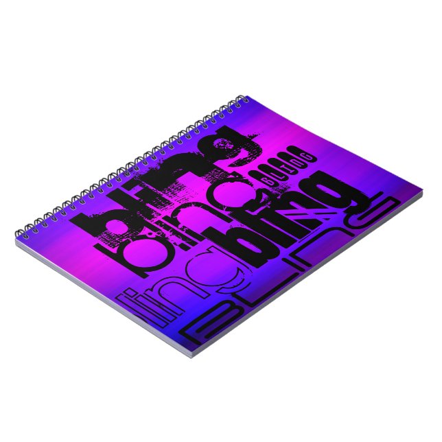 Bling; Vibrant Violet Blue and Magenta Notebook (Left Side)