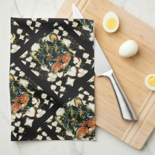 BLING YORKIE POO TEA TOWEL