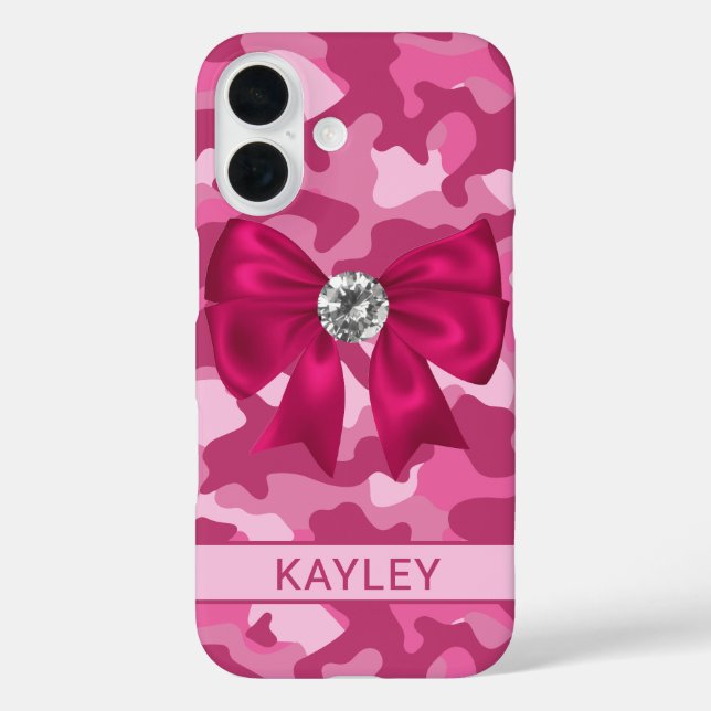 Blingy Pink Camouflage Personalised Case-Mate iPhone Case (Back)
