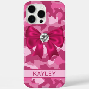 Blingy Pink Camouflage Personalized  iPhone 16 Pro Max Case