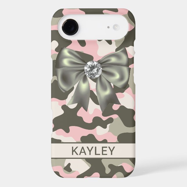 Blingy Pink Green Camouflage Personalised (Back)