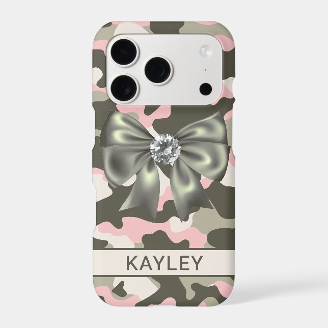 Blingy Pink Green Camouflage Personalized (Back)