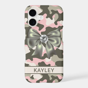 Blingy Pink Green Camouflage Personalized