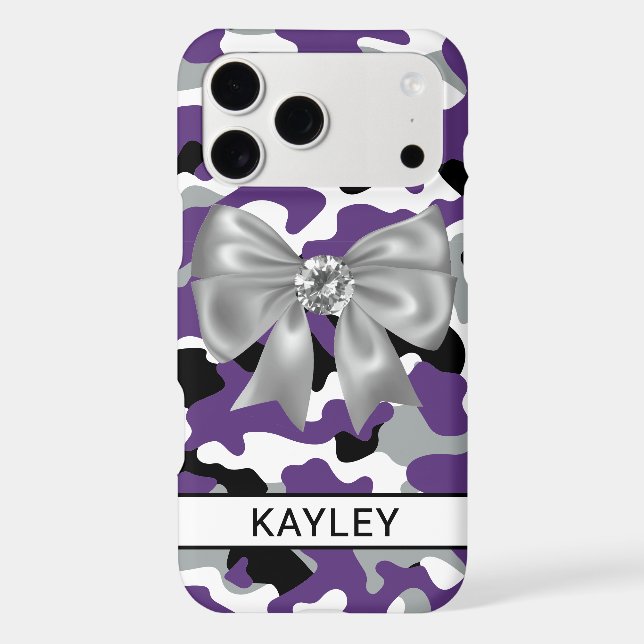 Blingy Purple Black Camouflage Personalised (Back)