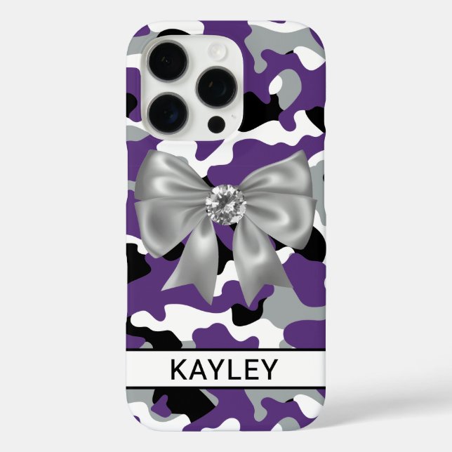 Blingy Purple Black Camouflage Personalised Case-Mate iPhone Case (Back)