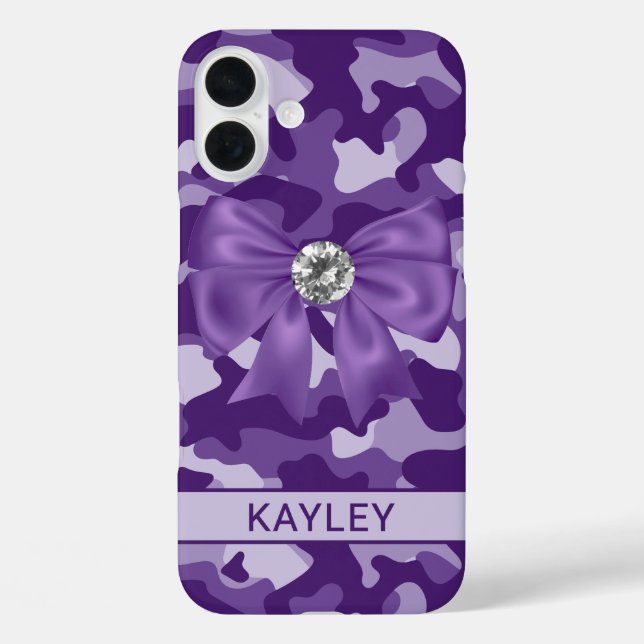 Blingy Purple Camouflage Personalized Case-Mate iPhone Case (Back)