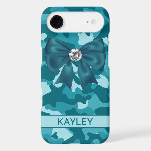 Blingy Teal Camouflage Personalized