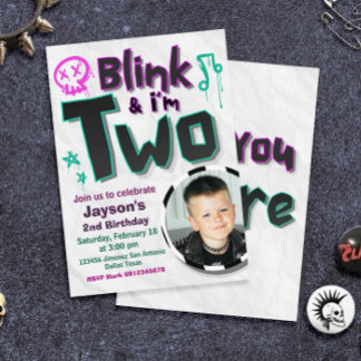 Blink and I'm Two with Photo Invitation