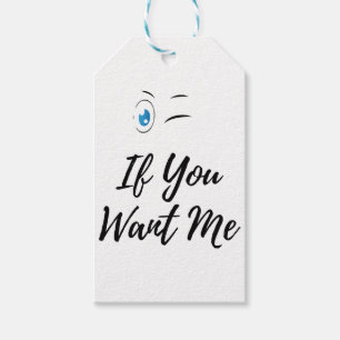 Blink if you want me funny men's gift tags
