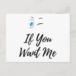 Blink if you want me funny men's holiday postcard