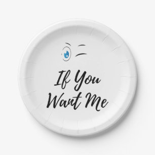 Blink if you want me funny men's paper plate